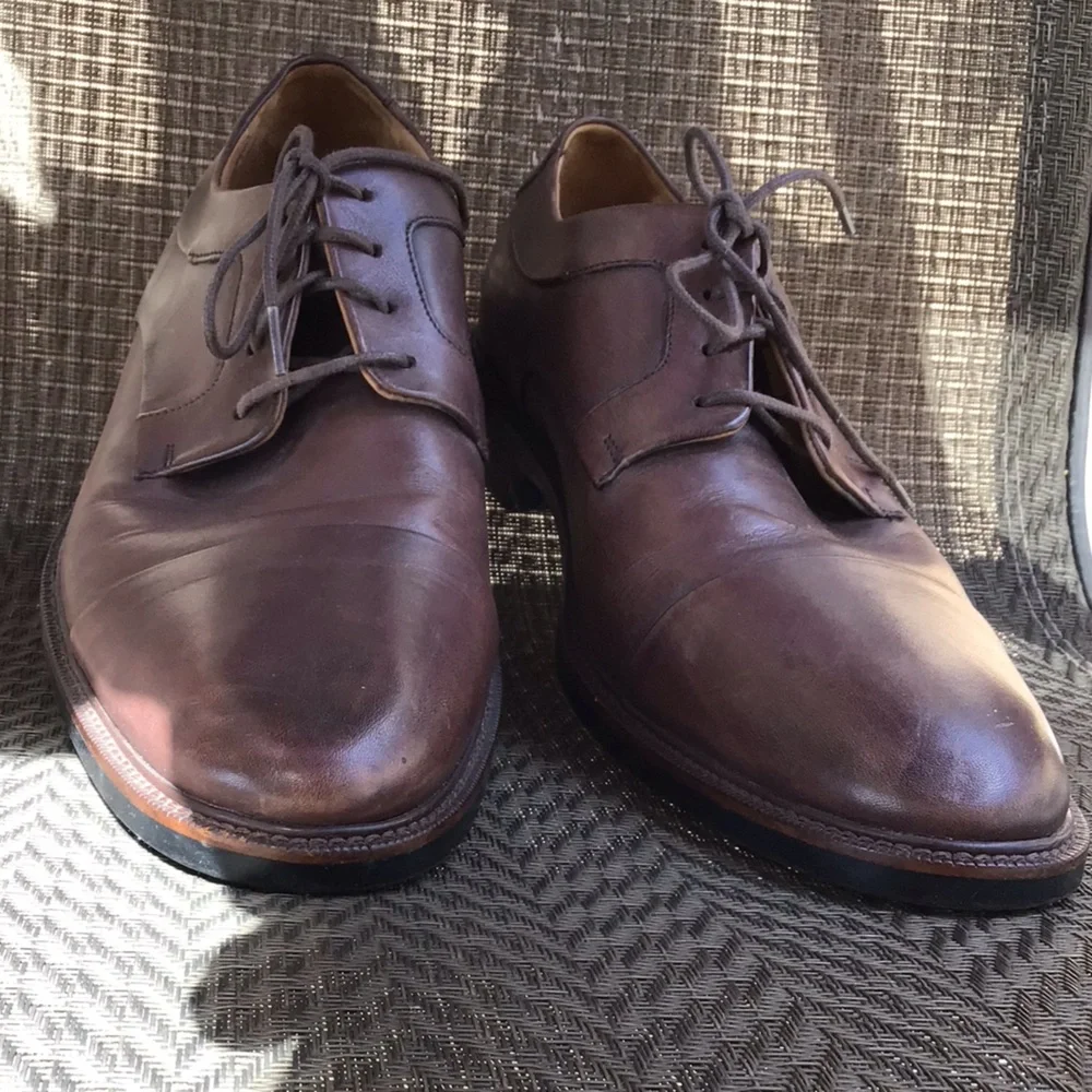 Cole Haan Grand OS Brown Leather Cap Toe HARTSFIELD Lace Up Oxford Shoes
